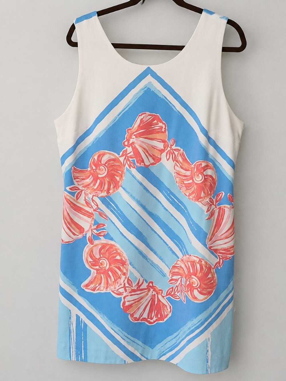 Lilly Pulitzer Callie Shift Dress M For the Shell of It Coastal Gold Zipper